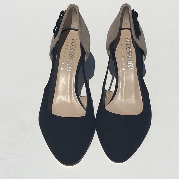 Accessoire Diffusion Suede Black and Grey Pumps - Picture 2 of 7